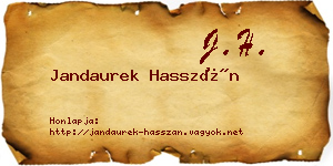 Jandaurek Hasszán névjegykártya